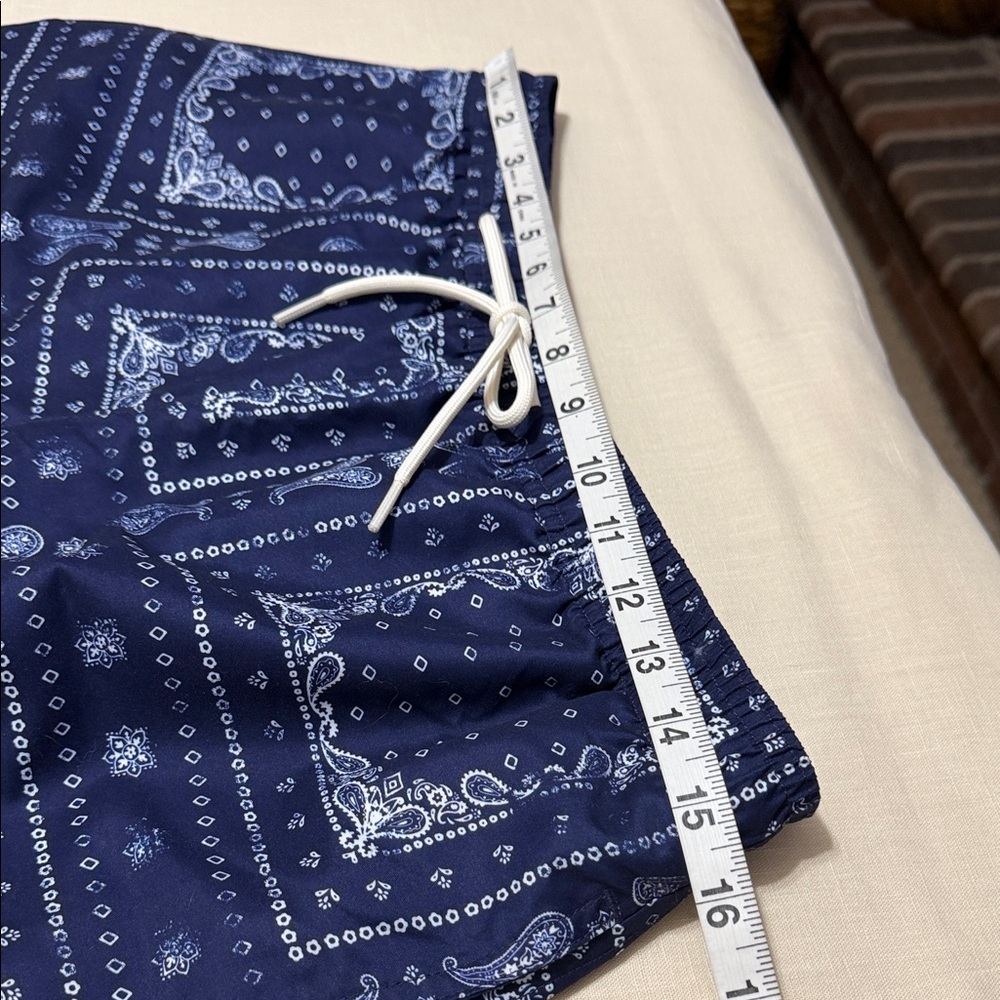 PacSun Men’s Navy Bandana Paisley Print Swim Trunks, Size Small. - Picture 10 of 12